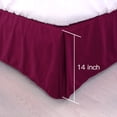 thumbnail image 6 of Unique Bargains Solid Pleated Ruffle Bed Skirt 14" Drop Burgundy King, 6 of 8