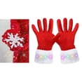 thumbnail image 3 of Christmas Red Gloves Santa Red Gloves for Dressing up Stage Performance Gift Adult, 3 of 9