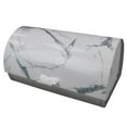 thumbnail image 1 of Marble Like Roll Top Lid Steel Bread Box, White, 1 of 4