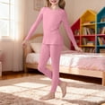 thumbnail image 2 of Mercatoo Thermal Underwear for Kids 2 Piece Slim Long Sleeve Shirt and Leggings Set Girls Boys 𝐒tretch Winter Base Layer, 2 of 8