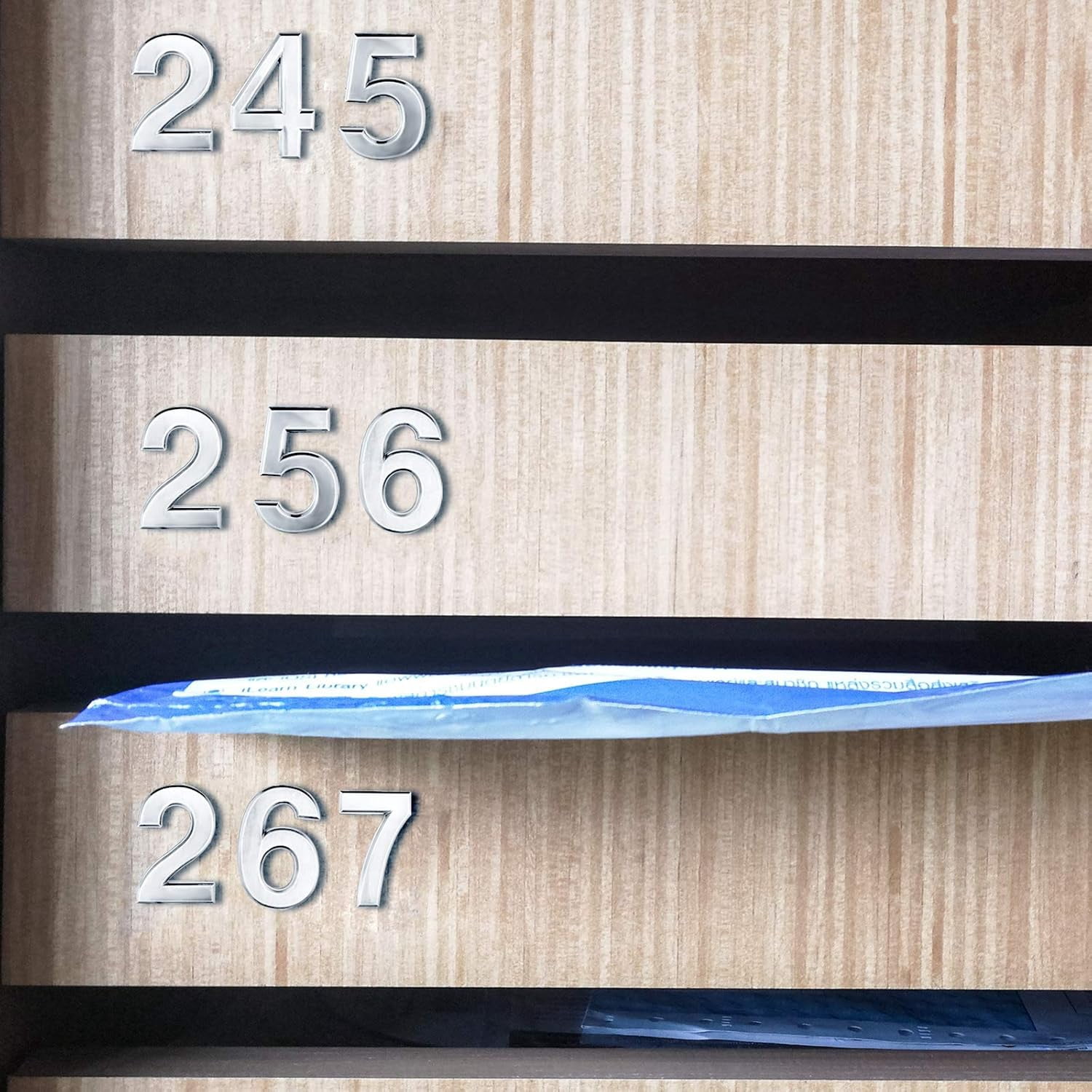 20 Pcs 3 Inch Silver 3D House Numbers Mailbox Numbers Self Adhesive 0-9 ABS Engineering Plastic for Home Apartment Office Hotel Room