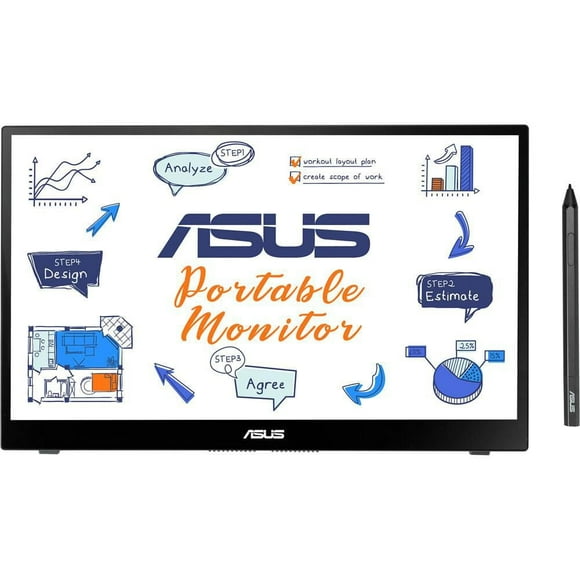 ASUS ZenScreen Ink 14” FHD Portable 10 Point Touch Touchscreen Monitor - MB14AHD