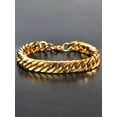 thumbnail image 3 of Crucible Jewelry Men's Curb Link Chain Gold Plated Steel Bracelet - 8", 3 of 3