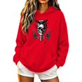 thumbnail image 2 of Molidfa Women's Edgy Skull Hoodie Rocker Graphic Oversized Halloween Pullover Sweatshirt, 2 of 5