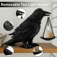 thumbnail image 2 of Gothic Crow Lamp with Tealight Candle Holder - Resin Raven Decor Statue for Goth Home Decor, Unique Black Gift for Bedroom, Altar & Witchy Spaces, 2 of 6