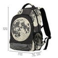 thumbnail image 2 of FORMRS Unisex Backpack Elementary School Travel Bookbag with Reflective Stripes, Beige Moon, 2 of 7