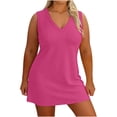 thumbnail image 3 of Horkkom Plus Size Dresses for Curvy Women V Neck Sleeveless Mini Dresses Summer Beach Vacation Sundresses XXL, 3 of 8