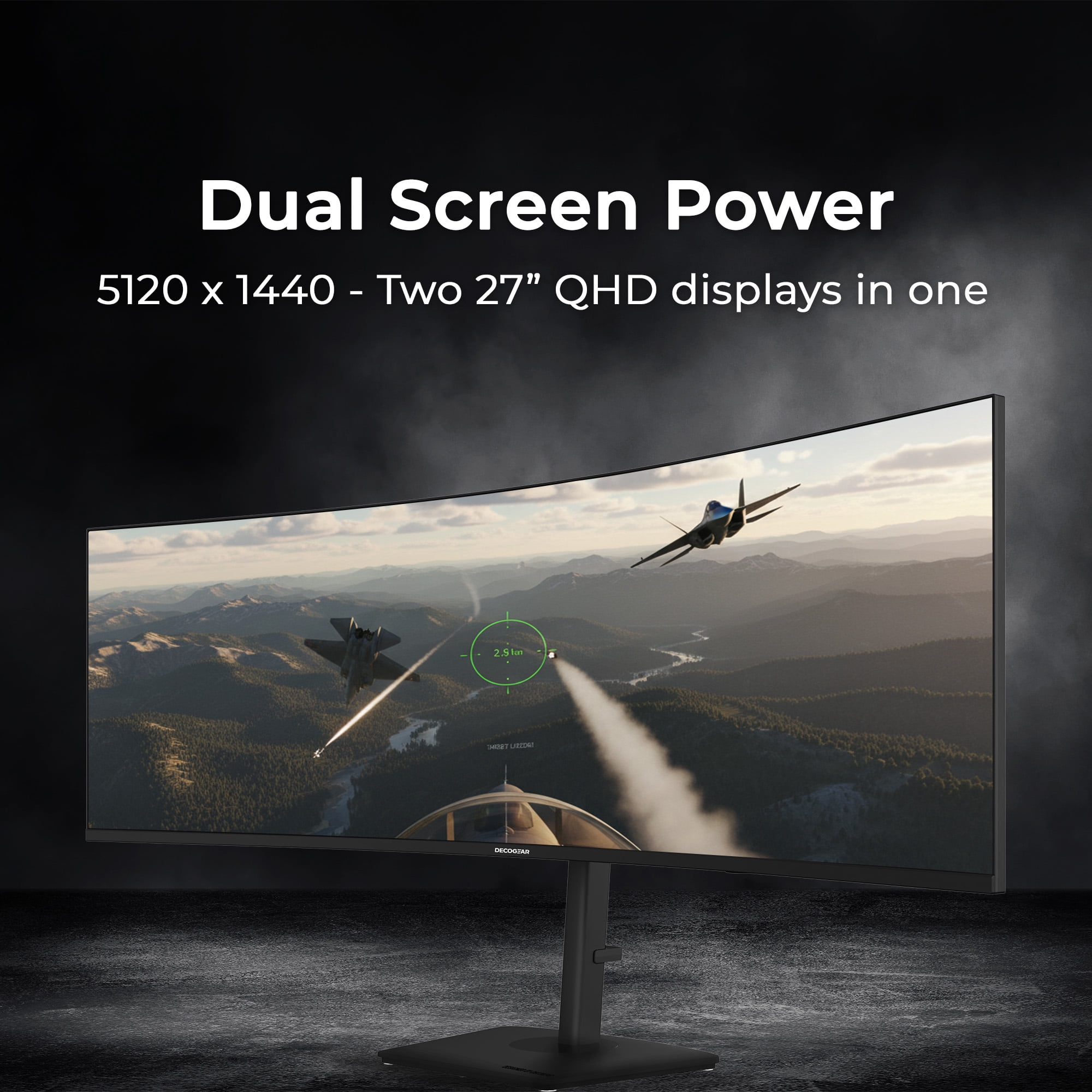 Deco Gear 49" QD-OLED 240Hz Curved Ultrawide Gaming Monitor - 5120×1440 DQHD, 32:9 Dual-QHD Display, 0.03 ms Response, HDR400 True Black, 90W USB-C, KVM, Adaptive Sync, RGB Lighting