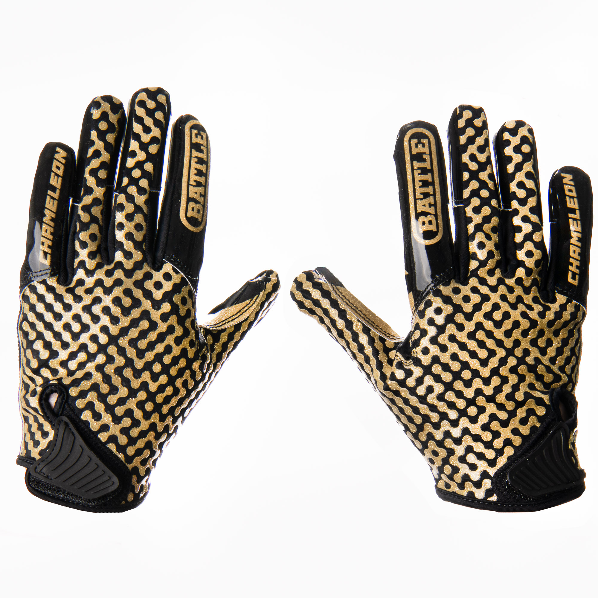 Battle Sports Youth "USA Flag" Chameleon Receiver Football Glove - Black/Gold - Large