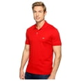 thumbnail image 4 of Lacoste Short Sleeve Jersey Interlock Regular Fit Mens Polos Size L, Color: Red, 4 of 10