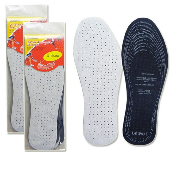 4 Pair Unisex  Shoe Insoles Insert Cushion Pads Comfort Trim Size Fit
