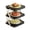 Black, variant on mdesiwst Plate Storage Rack Three-Tier Foldable Kitchen Organizer with Open Access Design Space-Saving Collapsible Food Display Rack for Parties And Buffets