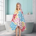 thumbnail image 6 of Vibrant Mixed Pioneer Flower Pattern Hooded Bath Towel，50"x30" for Ages 3 To 12 Kids, Quick Dry Lightweight Soft Microfiber Hood Beach Towel Cover Up for Kids, 6 of 7