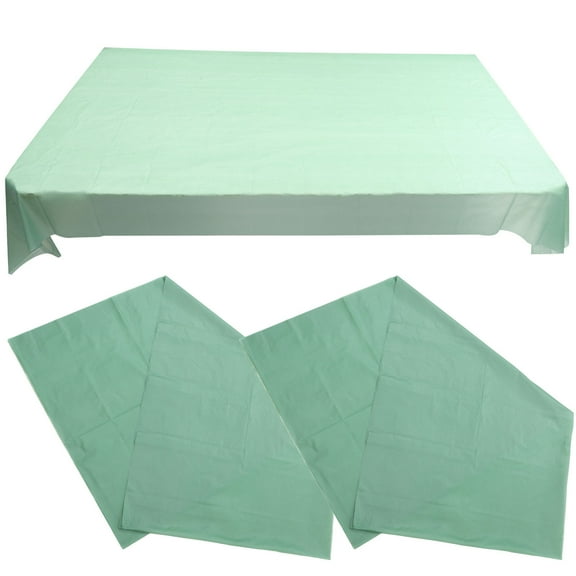 GOOHOCHY Green PEVA Tablecloth for Birthday Party Decoration with Trendy Solid Color Design and Safe Material 54x108 inches