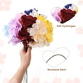 thumbnail image 3 of Uxcell 10 piezas de flores de hortensia artificial de 16" seda de tacto real ramos de flores falsas grandes hortensias realistas para decoración de hogar, cocina, fiesta, boda, púrpura, 3 of 7