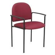 Office Factor Side Waiting Room Guest Chair Stackable with Arms Burgundy Fabric (OF-61OOBGY)