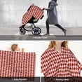 thumbnail image 6 of Car Seat Cover Baby, Red and Brown Squares Baby Car Seat Cover for Baby Boys Girls Newborn , Infant Car Seat Canopy Cover Nursing Breastfeeding Cover Warm Blanket, 6 of 7