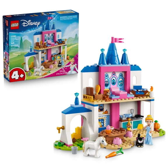 LEGO Disney Princess Cinderella Animal Friends Castle - Preschool Building Toy for Girls & Boys, Ages 4 - Disney Gift for Kids with 5 Figures - 43283