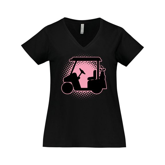Inktastic Golfing Girls Golf Cart Women's Plus Size V-Neck T-Shirt