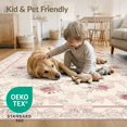 thumbnail image 4 of ODIKA 3'x5' Washable Throw Rug Pink Bedside Bud Details Tug Dorm Rig Shack Students for Entryway, Kitchen, Mudroom, Stain Resistant, Low Profile, Non-Slip, 4 of 7