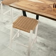 thumbnail image 4 of Alaterre Furniture Newport 24 in. Wood Bar Stool with Rush Seat, Counter Height Stool for Kitchen, Bar or Dining Room, White, 4 of 11