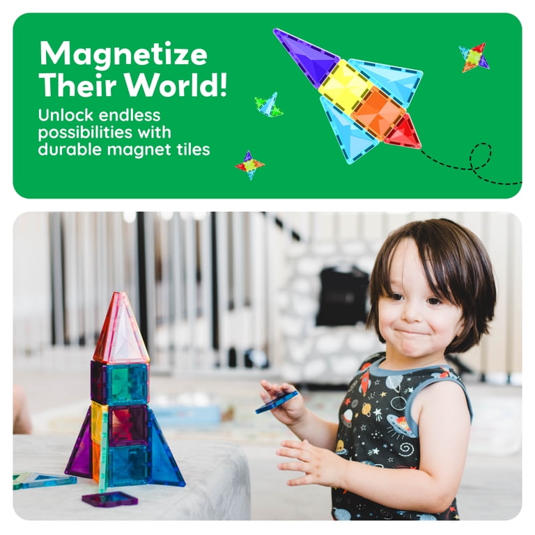 PicassoTiles Mini Magnetic Tiles Travel Set, 40 Pieces photo 5