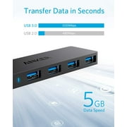 Anker 4-Port USB 3.0 Data Hub Adapter Ultra-Slim Splitter with 2 ft Cable