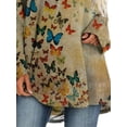 thumbnail image 4 of FASHIONWT Women's Colorful Printed Long Sleeve Round Neck Tops Loose Casual Flowvy T-Shirt, 4 of 4