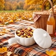 thumbnail image 4 of Euahivb Dinnerware Sets Halloween Plastic Pumpkin Shaped Bowl with Lid Thanksgiving Home Packaging Bowl Fruit Cleaning Bowl Home and Kitchen, 4 of 6