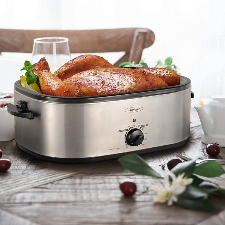 CooksEssentials 20 qt. Nonstick Stainless Steel Roaster Oven w/ 8 Hour  Timer 