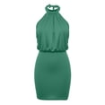 thumbnail image 7 of Plus Size Maxi Dresses for Womens 2026 Summer Fashion Sleeveless Round-Neck Dress Solid Color Bandage Bodycon Mini Dress, 7 of 7
