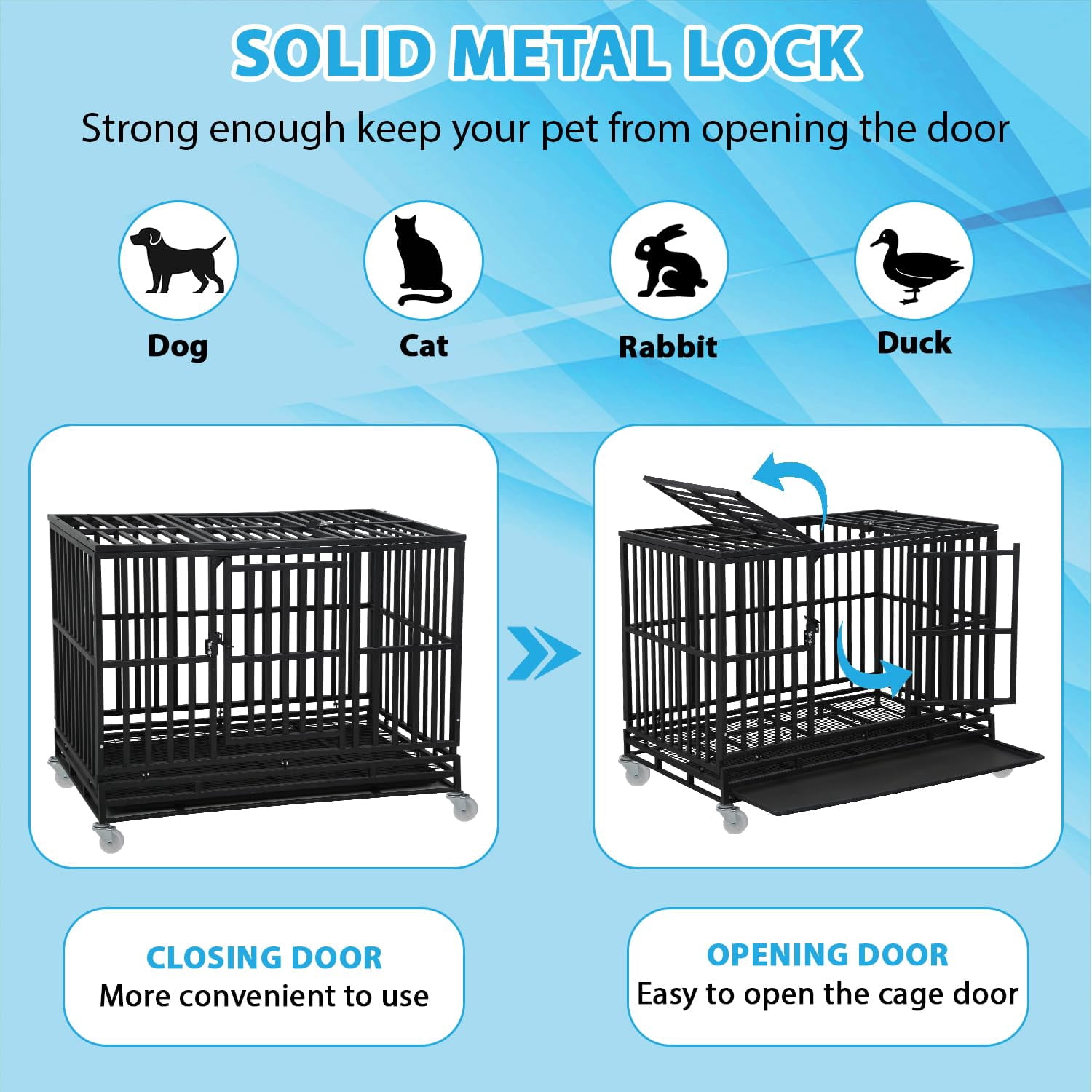 Bestpet Crate Cage Kennel for Large and Medium Dogs, Heavy Duty, 48 Inches