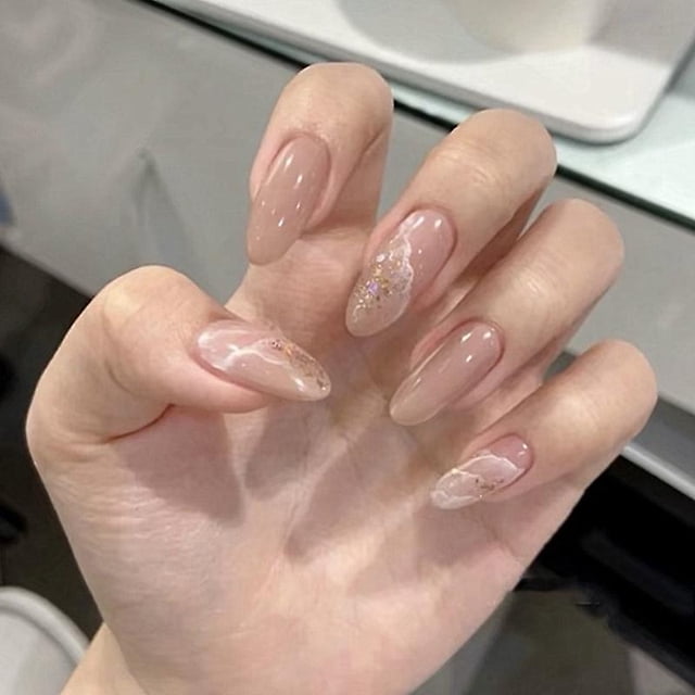 Set de parches para uñas HUOGUO, removibles, tipo pegamento, manicura moderna