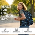 thumbnail image 6 of SEANATIVE Backpack for Elementary Kids Teen Boy Girl Bookbag with Front Pocket Lightweight Kindergarten Preschool Elementary School Bag for Back to School, Blue Butterfly Black, 6 of 7