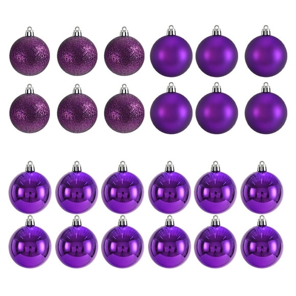 Yuarrent Adornos de bolas de Navidad de 24 piezas, aplicación amplia, decoración efectiva duradera y confiable Kits de decoración para fiestas púrpura