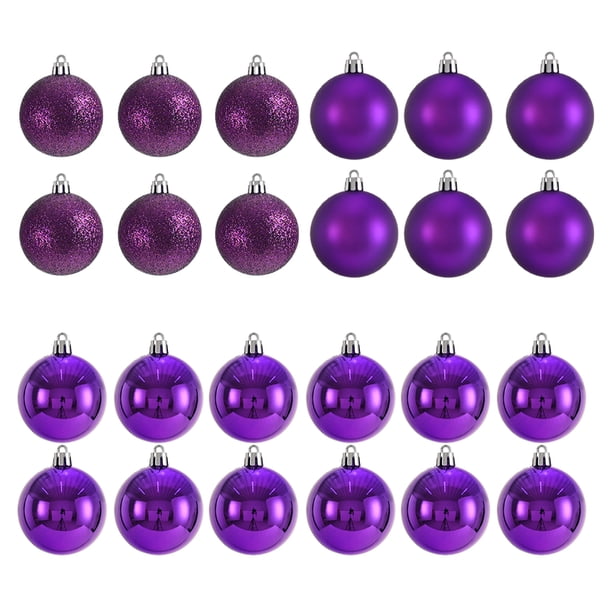 Yuarrent Adornos de bolas de Navidad de 24 piezas, aplicación amplia, decoración efectiva duradera y confiable Kits de decoración para fiestas púrpura