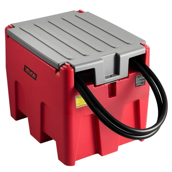 VEVOR Portable Diesel Tank, 58 Gallon Capacity & 10.6 GPM Flow Rate, Gas Fuel Tank with 12V Electric Transfer Pump and 13.1ft Rubber Hose, PE Diesel Transfer Tanks for Easy Fuel Transportation, Red