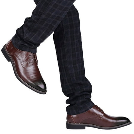 

Akiihool Oxford Shoes for Men Casual Men s Dress Shoes Casual Dress Shoes for Men Casual Leather Dress Shoes (Brown 13.5)