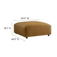 thumbnail image 5 of 3 pcs Modular Loveseat Sofa and Ottoman, Brown, Faux Leather, Living Room Lounge Cafe Lobby Hospitality Restaurant, Modern Contemporary, HB37672, 5 of 8