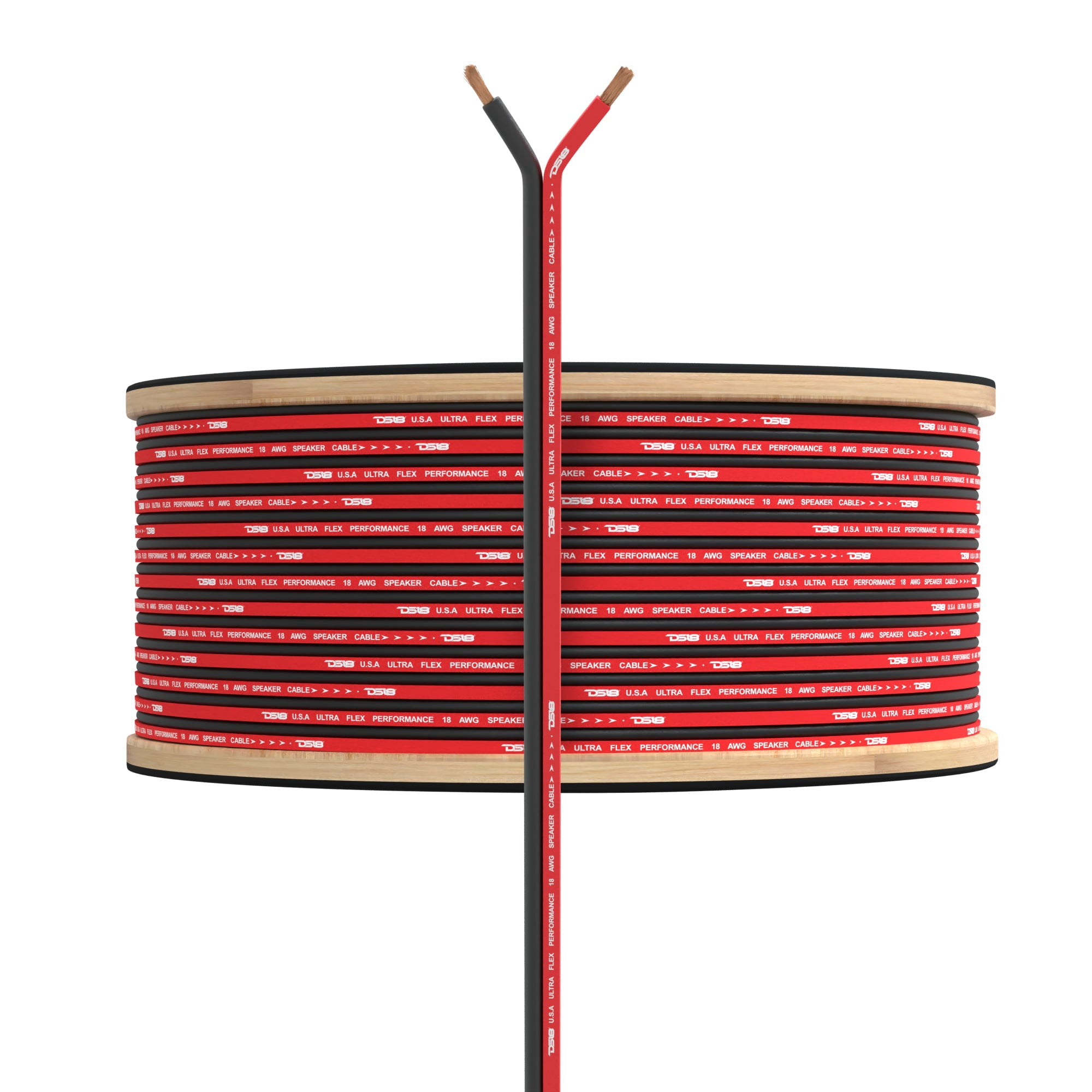 DS18 Audio SW-OFC18GA-500RB 500 ft. DS18 100 Percent Copper Speaker Wire, Red & Black