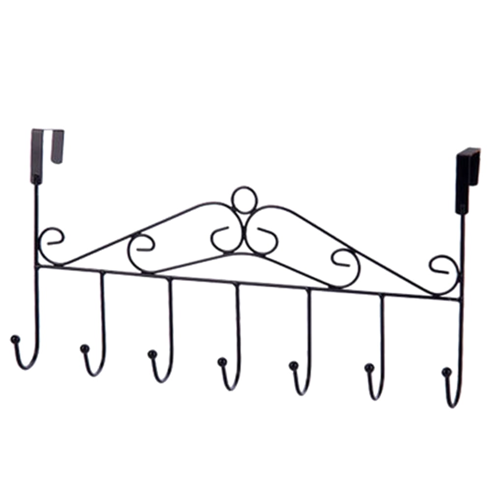 TureClos Over Door Hanger with 7 Hooks Metal Towel Hat Coat Hooks
