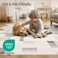 thumbnail image 4 of ODIKA 8'x10' Beige Structured Interlocking Grid Contemporary Geometric Ivory Washable Area Rug None for Dining Room, Large Office, Lounge, Non-Slip Chair-Friendly Mat, 4 of 7