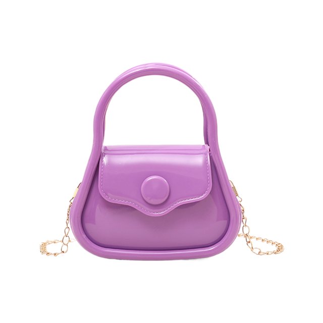 fastboy PVC Small BagMini Handbag Exquisite Chain Bag With Detachable Straps Leisure Small BagMini Handbag purple