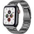 thumbnail image 2 of Fitlink Ultra Thin Metal Wristband Strap for Apple Watch 38/40/41/42/44/45mm, Compatible with Apple Watch Series 7/6/5/4/3/2/1/SE((Gray-42/44/45mm), 2 of 7