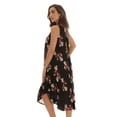 thumbnail image 2 of Riviera Sun Rayon Crepe Umbrella Dresses for Women 21993-8110-PRP-S (Black - Floral 2, Large), 2 of 3