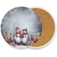 thumbnail image 2 of Christmas Snowman Coasters Absorbent Moisture Non-Slip Drink Coaster Ceramic Stone with Cork Base Desktop Protection Prevent Furniture Damage 4PCS Home Decor, 2 of 6
