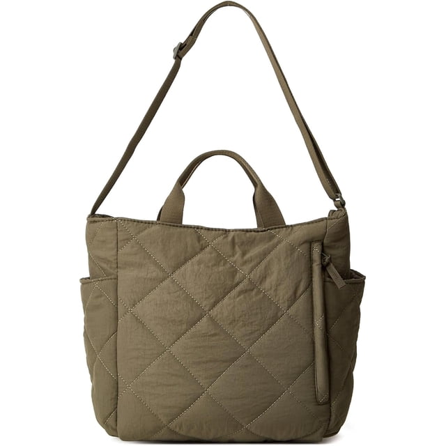 LHSHID Puffer Tote Bag Women Quilted Crossbody Handbag Lattice Padded Hobo Puffy Purse Casual Satchel Bag