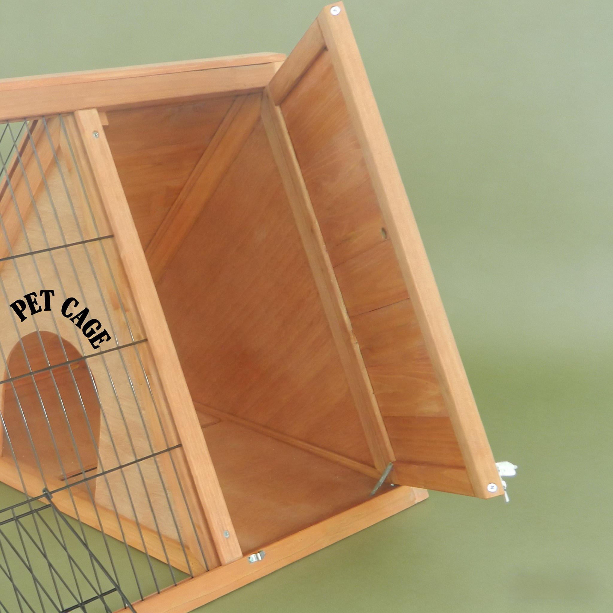 A-Frame Wooden Pet House,Small Animal Cage Rabbit Hutch