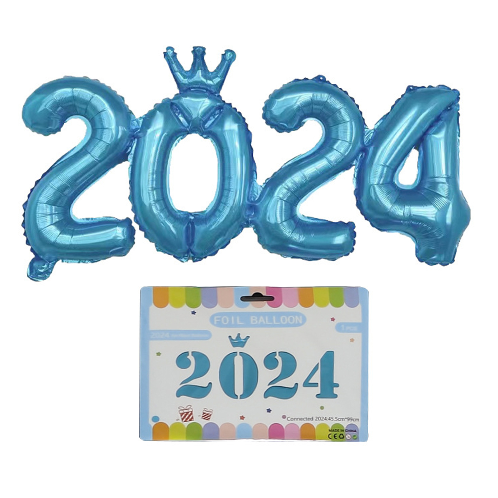 HEVIRGO 2024 Number Balloon Decoration Bright Color Anti-explosion Inflatable Widely Used Number Balloon New Year Party Ornament