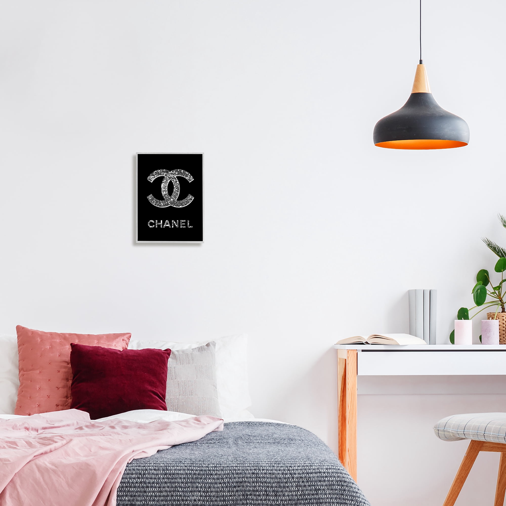 Stupell Industries Black Gleaming Glam Symbol Typography Painting Gray Framed Art Print Wall Art, 11 x 14